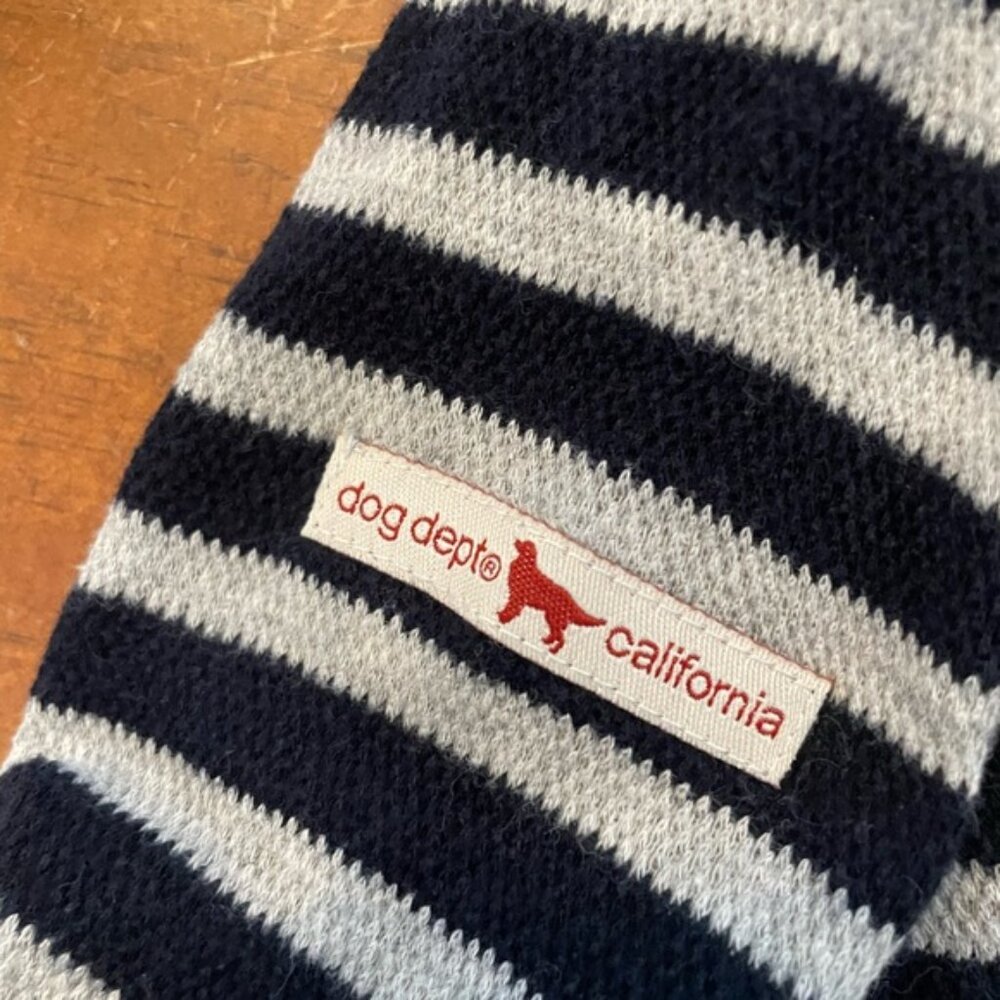 Dog Dept Santa Monica California Navy Striped Top - Picture 6 of 12